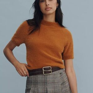 Pilcro Mock-Neck Eyelash Sweater Baby Tee M